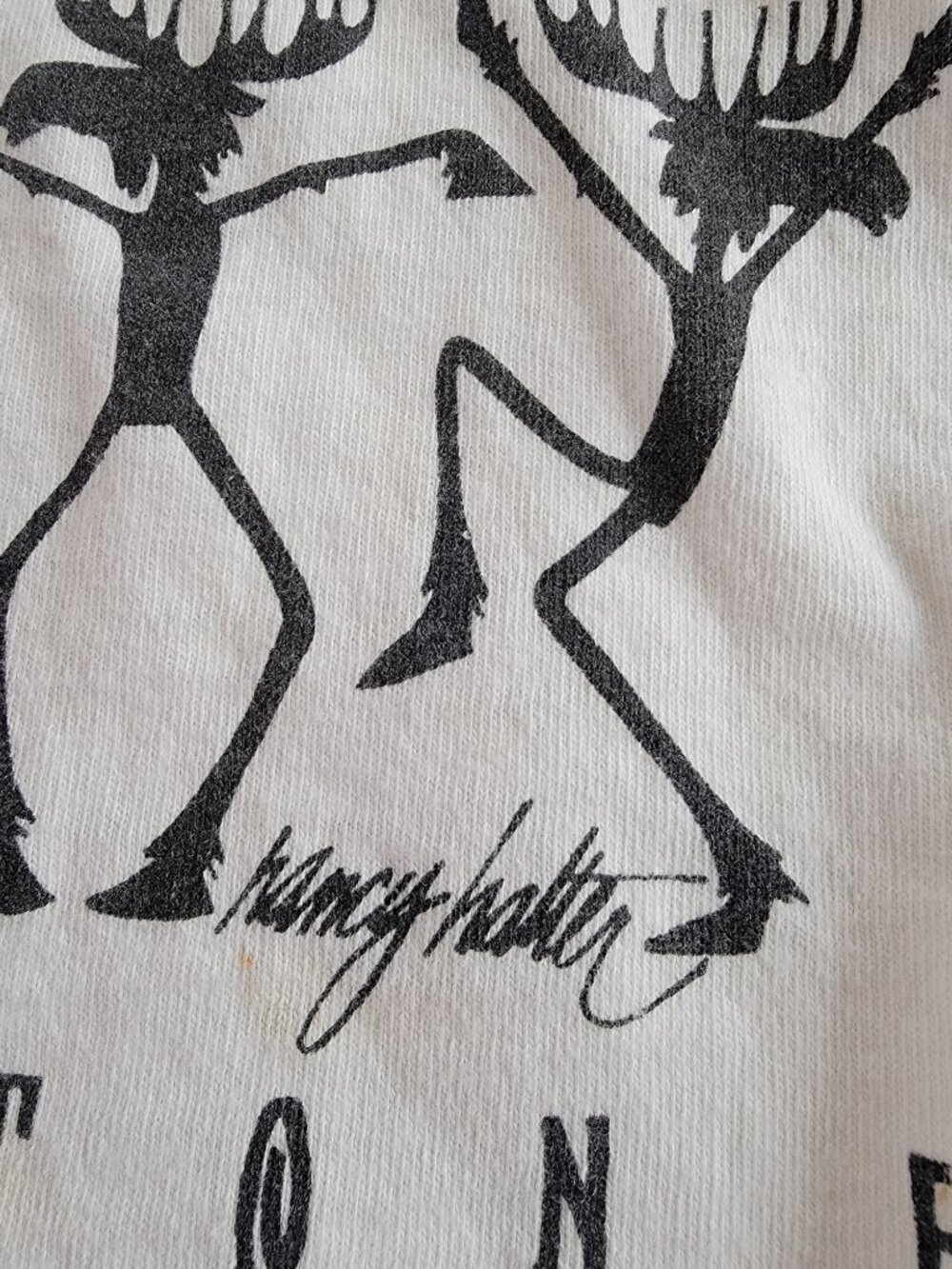 Yellowstone National Park Souvenir Tank Top White w/ Black Moose Graphics Medium - Picture 3 of 3